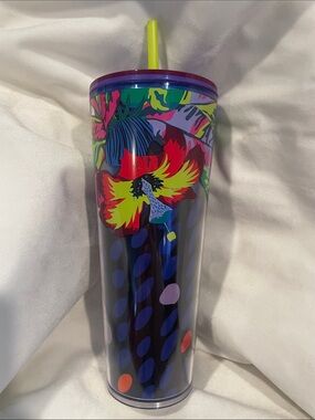 2023 Starbucks 24 oz Venti Cold Cup Tumbler Tropical Flowers NWT